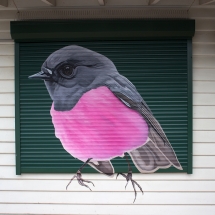 Painting on a roller shutter